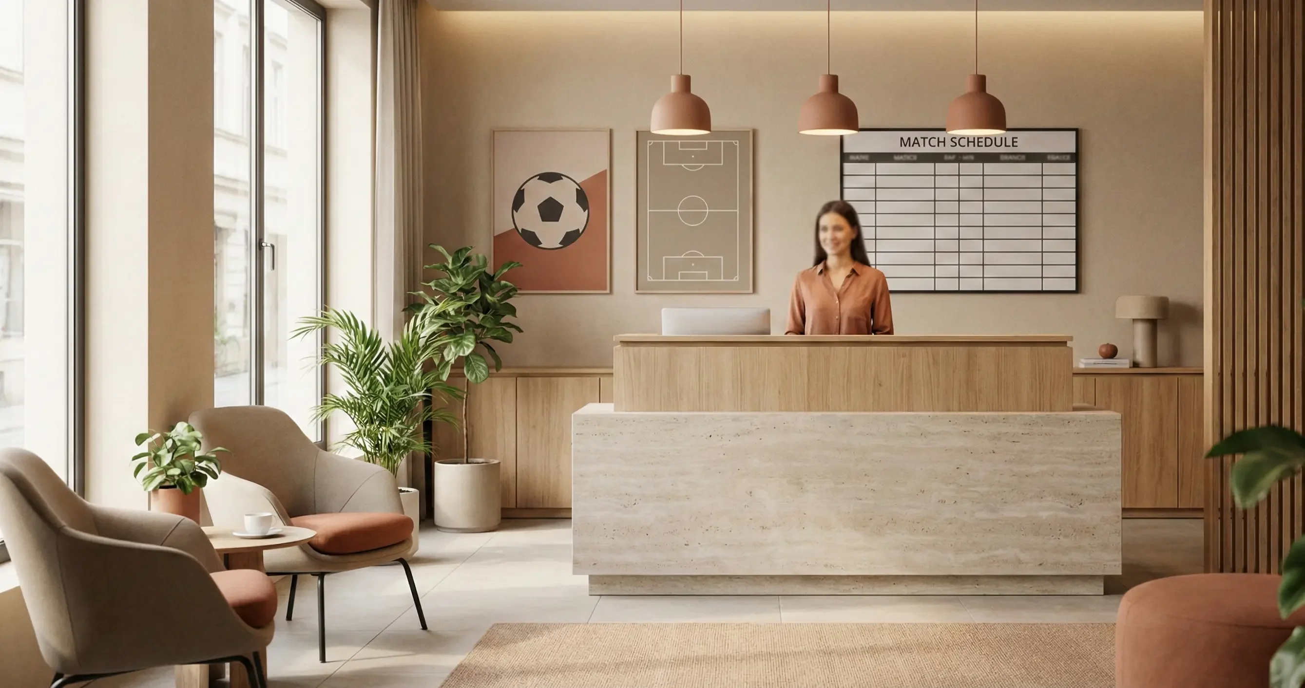 Interno di un'agenzia di scommesse italiana con bancone e ricevitoria