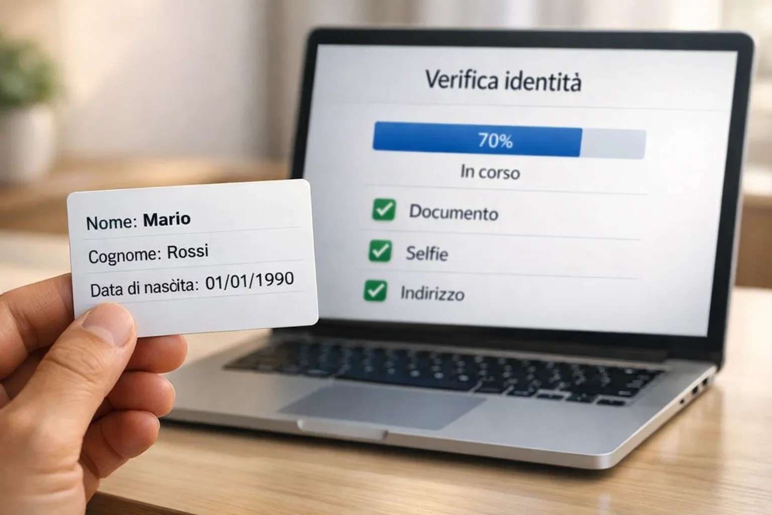 Verifica identità per conto gioco online