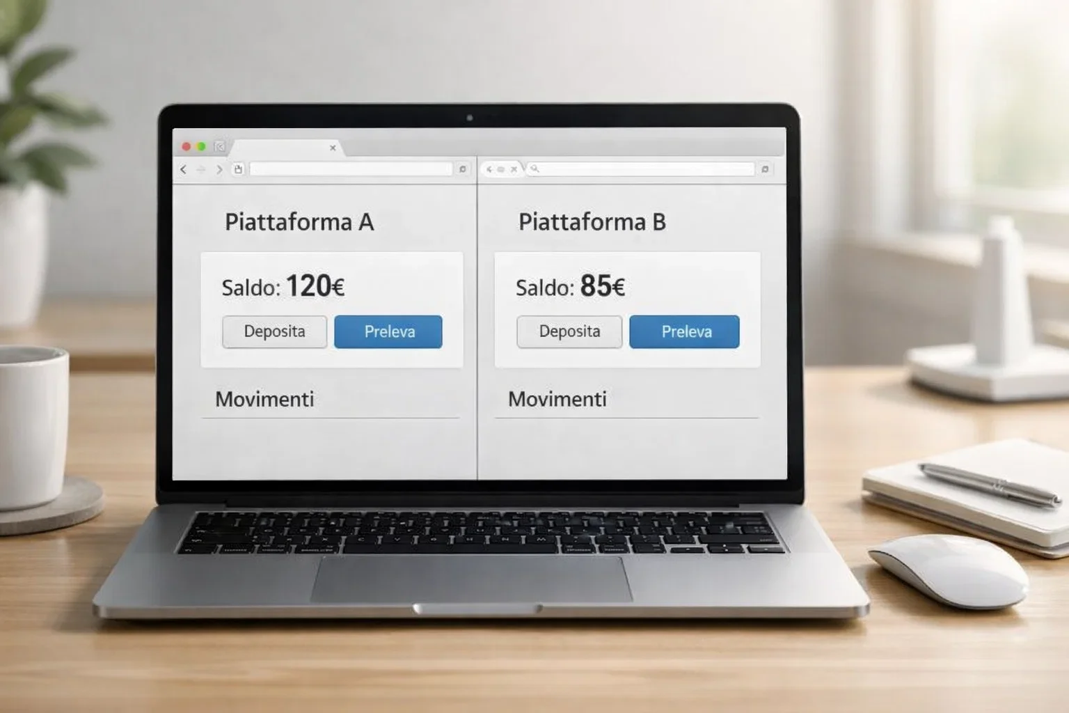 Trasferimento fondi tra conti scommesse