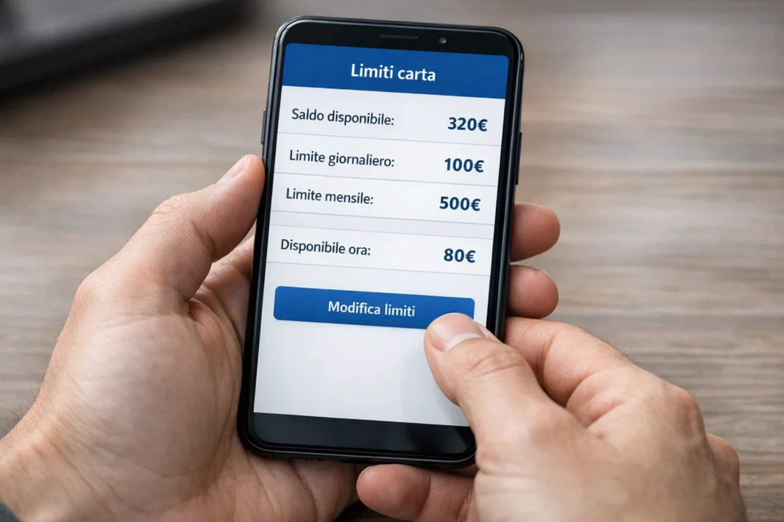 Verificare limiti carta prima del deposito